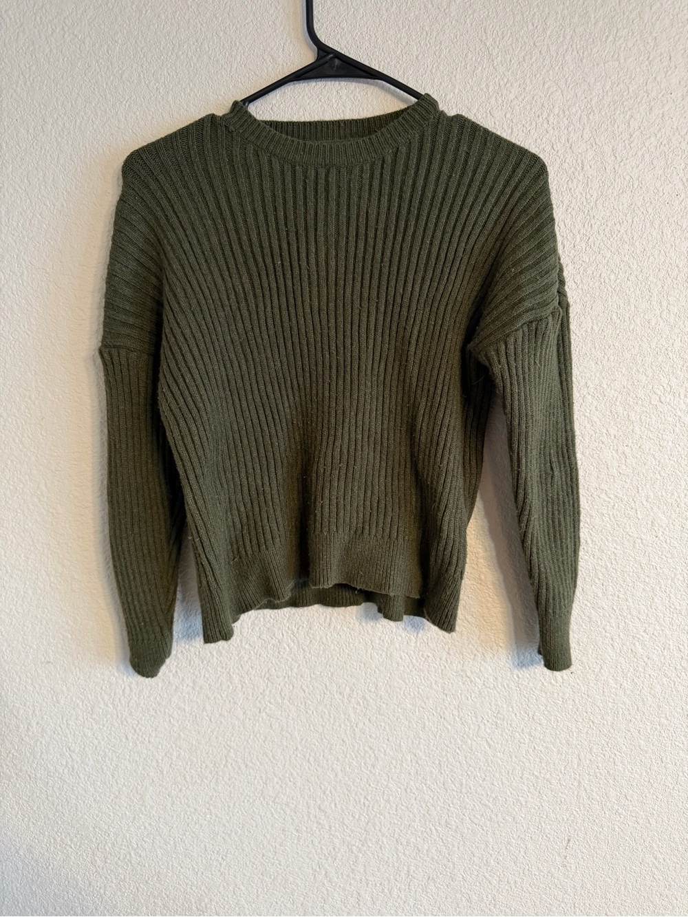 Fashion Nova Olive Ribbed Crewneck Sweater